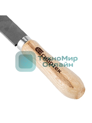 Напильник Сибртех, 200 мм, плоский, деревянная ручка