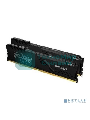 Оперативная память Kingston Fury Beast, DDR4, 64GB (2x32GB), 3200MHz, CL16, DIMM, черный