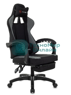 Кресло Zombie Weaver черный/серый, ткань, подголовник, подставка для ног