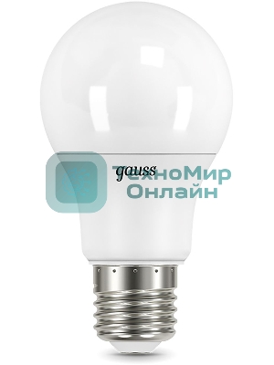 Лампа светодиодная Gauss A60 12Вт цок.: E27 шар 220B 3000K св. свеч. бел. теп. A60 (упак.: 10 шт)