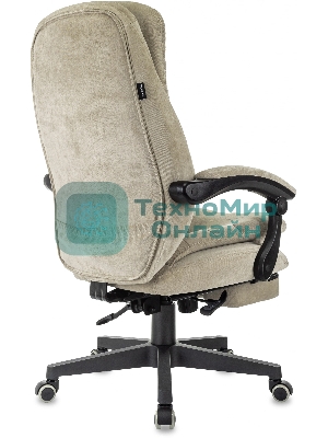 Кресло руководителя Бюрократ T-9950MSG-F Fabric песочный Light-21, крестов. пластик, подст. для ног