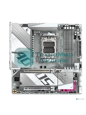 Материнская плата Gigabyte B850M AORUS ELITE WIFI6E ICE, AM5, AMD B850, 4xDDR5, 4xSATA, 2xM.2, 1xPCIe 5.0 x16, 1xPCIe 3.0 x4, 1xDP, 1xHDMI, 1x2.5Gb LAN, Wi-Fi 6E, Bluetooth 5.3, 2xUSB-A 10Gbps (Gen2), 5xUSB-A 5Gbps, 4xUSB-A 2.0, 1xUSB-C 10Gbps (Gen2), 2x3.5 мм, 7.1, mATX