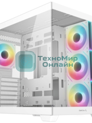 Компьютерный корпус Deepcool CG530 WH белый без БП ATX 2x120мм 2x140мм 2xUSB2.0 1xUSB3.0 audio bott PSU
