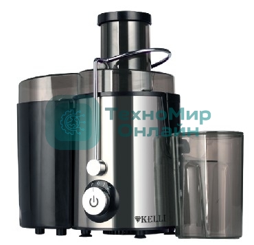 Соковыжималка Kelli KL-5090 центробежная. Мощность 700 Вт, питание 220-240В, 50Гц, металлический корпус и фильтр, объем резервуара сока 0,6 л., 2 скорости + импульный режим, широка я загрузочная горловина - 65мм, объем контейнера для жмыха 1л, сепаратор для пены, функция 