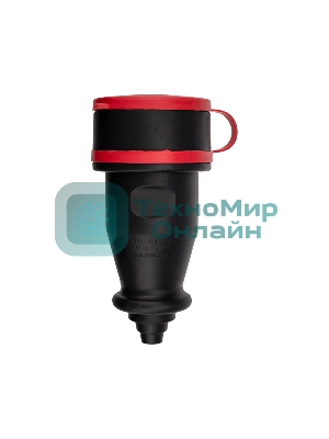 Розетка переносная влагозащищенная Rexant с крышкой, 3Р+РЕ, 32 А, IP44, каучук