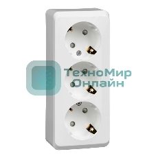 Розетка 3-м ОП Этюд 16А 250В защ. шторки с заземл. белый SchE PA16-012B