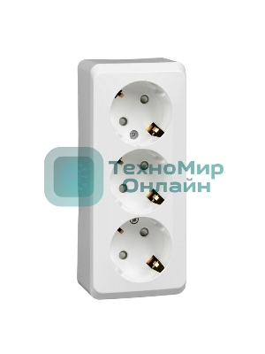 Розетка 3-м ОП Этюд 16А 250В защ. шторки с заземл. белый SchE PA16-012B