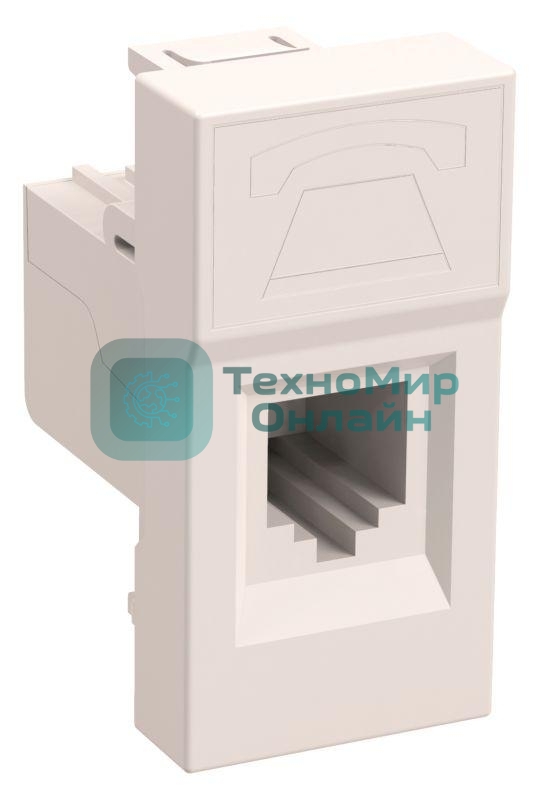 Розетка телефонная RJ-11 IEK (CKK-40D-RT1-K01) РКФ-10-00-П кат.3 (на 1 модуль) ПРАЙМЕР белая
