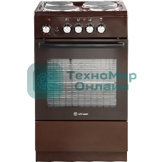 Плита электрическая De Luxe 5004.18э-014 коричневый, конфорок 4 шт, духовка 43 л, 50 см x 85 см x 50 см