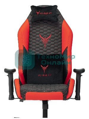 Кресло игровое Knight Neon черный/красный соты эко.кожа с подголов. крестовина металл