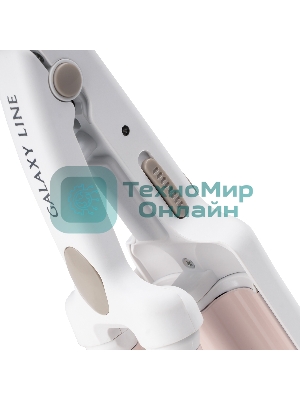 Щипцы для завивки волос Galaxy Line GL4667 белый/бежевый, 10 мм, 180 °C, 1 режим
