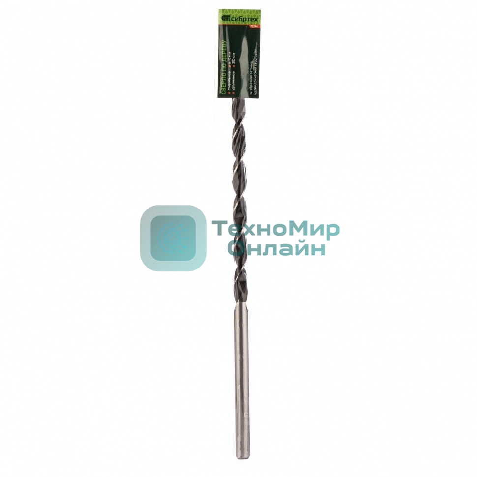 Сверло по дереву Сибртех, 10х300 мм, цилиндрический хвостовик
