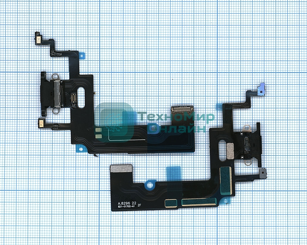 Шлейф разъема питания для iPhone XR черный