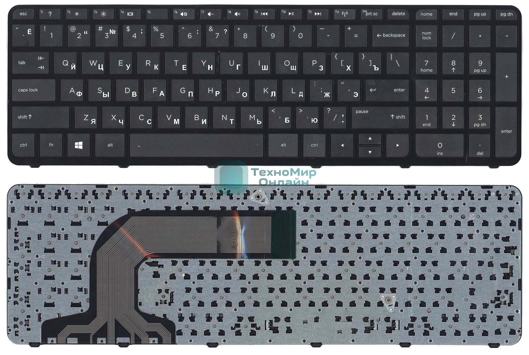 Клавиатура для ноутбука HP Pavilion 17 17-E черная с рамкой