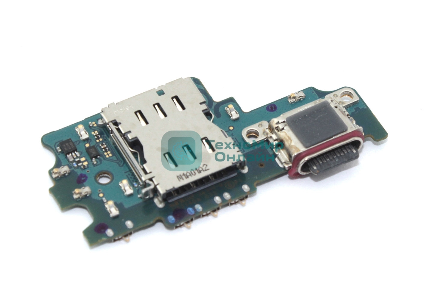 Нижняя плата (шлейф) с разъемом зарядки, разъемом SIM и микрофоном для Samsung Galaxy S21 FE G990