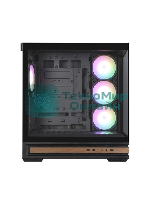 Компьютерный корпус ZALMAN P40 NAMU, ATX, черный, WINDOW, WOODEN ELEMENTS, 2xCombo(2.5” or 3.5”), 1xUSB TYPE-C, 2xUSB 3.0, SIDE 3x120мм ARGb, REAR 1x120мм ARGb