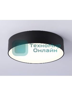 Потолочный светодиодный светильник Ambrella light FV5517 BK черный LED 18W 3000K D160*58 (Без ПДУ)