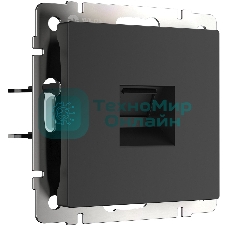 Розетка Ethernet RJ-45 cat. 6A экранированная (черный матовый)
