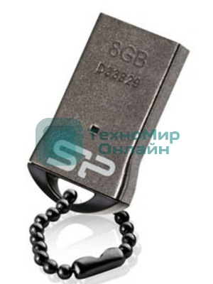 Флешка USB R/W Silicon Power 8Gb Touch T01 SP008Gb,UF2T01V1K USB 2.0 черный/серебристый