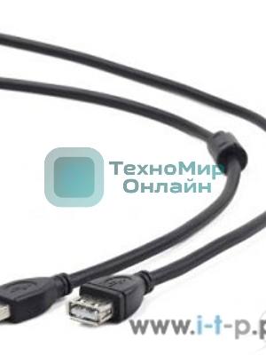 Кабель Cablexpert USB2.0 Pro CCF2-USB2-AMAF-6, AM/AF, 1.8м, экран, 2феррит.кольца, черный, пакет