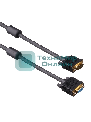 Удлинитель монитор - SVGA card (15M -15F) 1.8м 2 фильтра ExeGate позол. разъемы, экран