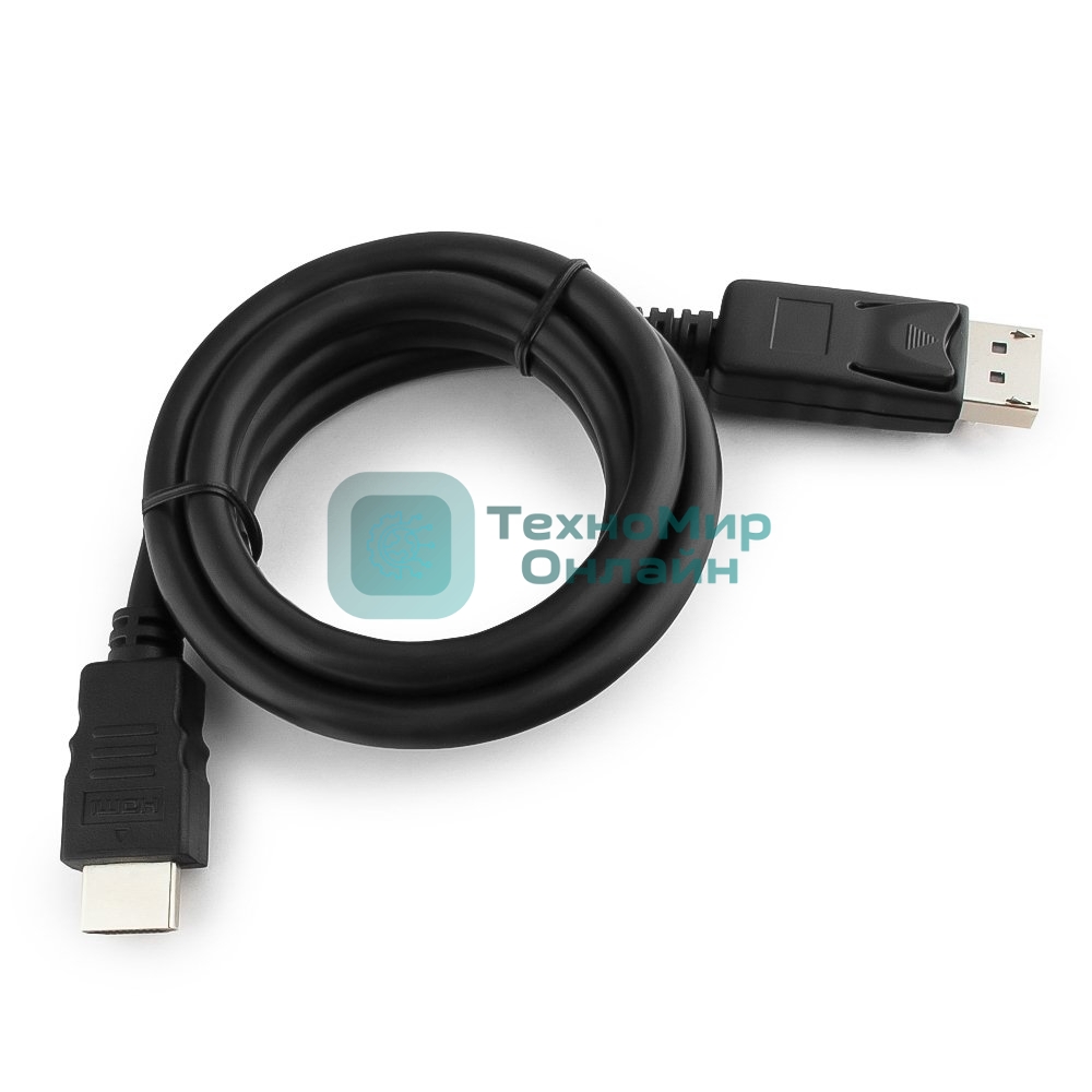 Кабель DisplayPort-HDMI Gembird/Cablexpert 1м, 20M/19M, черный, экран, пакет