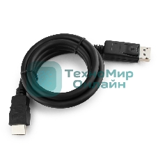 Кабель DisplayPort-HDMI Gembird/Cablexpert 1м, 20M/19M, черный, экран, пакет