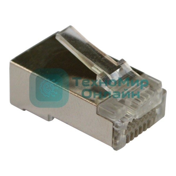 Коннектор RJ45 тип EZ, 8P8C, STP, Cat.5e, универсальный, со вставкой, покрытие 50 микрон,100 шт.