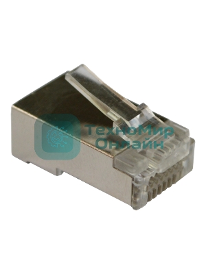 Коннектор RJ45 тип EZ, 8P8C, STP, Cat.5e, универсальный, со вставкой, покрытие 50 микрон,100 шт.