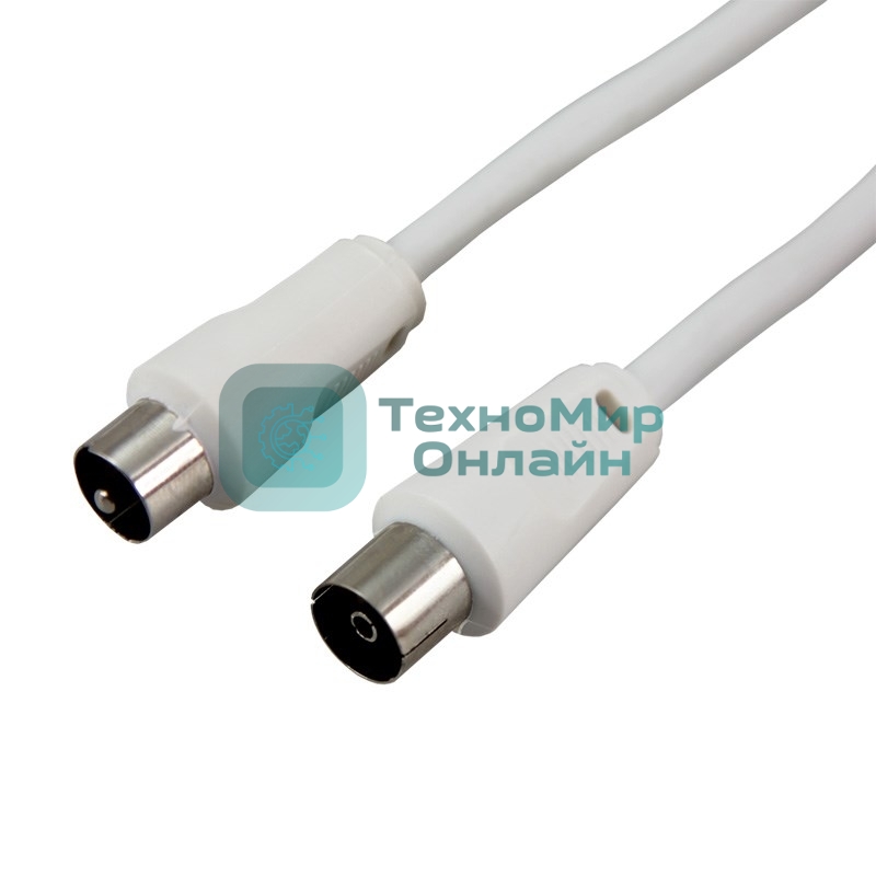 Шнур Rexant ТВ гнездо - ТВ штекер, длина 3 метра, белый