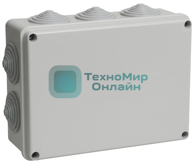 Коробка распаячная ОП 190х140х70 IP55 КМ41244 RAL7035 (10 гермовводов) IEK UKO11-190-140-070-K41-55