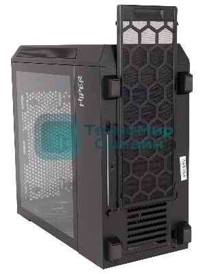 Компьютерный корпус Hiper PB81 черный без БП ATX 3x120мм 2xUSB2.0 2xUSB3.0 audio bott PSU