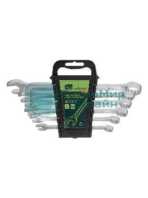 Набор ключей комбинированных Сибртех, 8 - 17 мм, CrV, 6 шт.