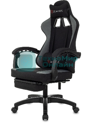 Кресло Zombie Weaver черный/серый, ткань, подголовник, подставка для ног