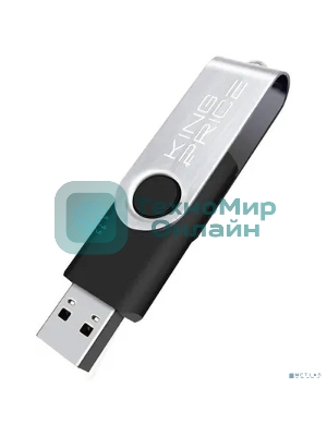 Флешка USB KingPrice KPFD2 (KPFD2A064ABK), 64Gb, USB 2.0, R/W 20/10, черный/серебристый