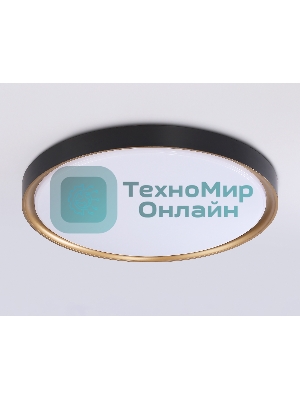 Потолочный светодиодный светильник Ambrella light FZ1249 BK/GD черный/золото IP54 45W 5000K D480*60 (Без ПДУ)