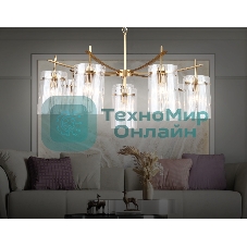 Люстра Ambrella light LH56033/7+1 BS/CL латунь/прозрачный E14*8 max 40W D790*1200