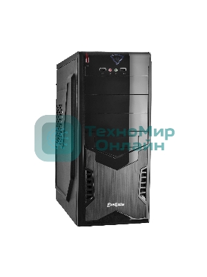 Компьютерный корпус Miditower ExeGate CP-601 Black, ATX, (CP450W, 80мм), 2хUSB, Audio