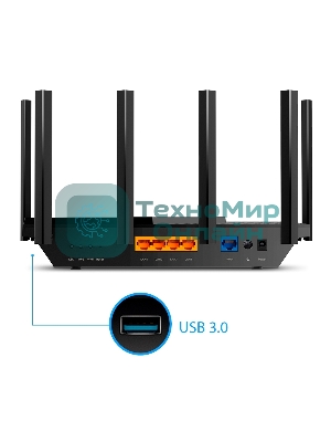 Роутер TP-Link Archer AX73 AX5400 Dual Band Wireless Gigabit Router, 1.5 GHz Tri-Core CPU, 1 GE WAN + 4 GE LAN ports, 1× USB 3.0 Port, support 1024-QAM, OFDMA, MU-MIMO, Airtime Fairness, Beamforming, 160MHz Channel Width, come with HomeShieldTM, support Russia PPTP/L2TP/PPPoE