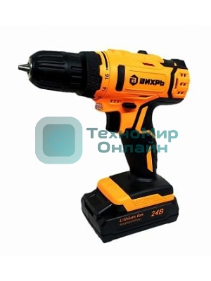 Дрель-шуруповерт Вихрь ДА-24Л-2к, 24 В, 2 Ач, 40 Нм, щеточный