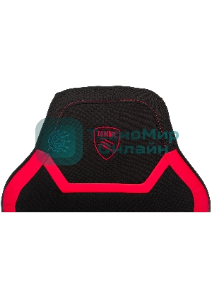 Кресло Zombie 10 черный/красный, экокожа, 120 кг, механизм качания