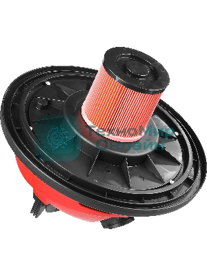 Строительный пылесос Зубр ПУ-60-1400 М4 серый/красный, 1400 Вт, уборка сухая/влажная/выдув, пылесборник мешок/контейнер, 60 л