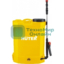 Опрыскиватель аккумуляторный Huter SP-12AC, аккумуляторный, ранцевый, 12л, желтый/черный