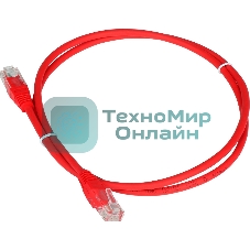 Патч-корд LANMASTER TWT UTP cat.5e, с заливными колпачками, 0.3 м, красный