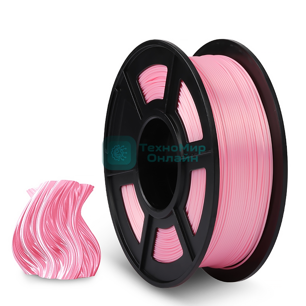 Филамент NVPrint Silk PLA+ Pink для 3D печати диаметр 1.75мм длина 330 метров масса 1 кг