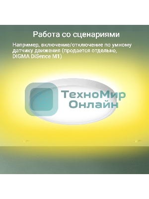 Умный светильник Digma TopLight TL40 потолоч. белый (TL40)