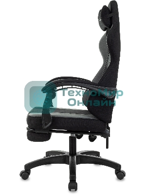 Кресло Zombie Weaver черный/серый, ткань, подголовник, подставка для ног