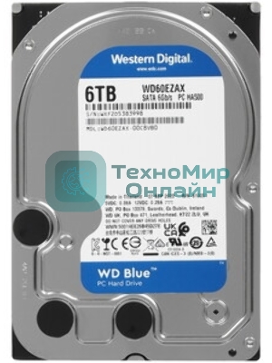 Жесткий диск Western Digital SATA 6Tb 6Gb/S 256MB BLUE WD60EZAX WDC