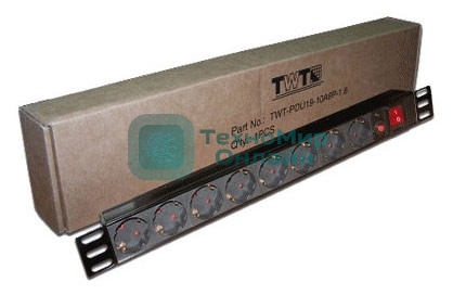 Блок распределения питания Lanmaster TWT-PDU19-10A8P гор.размещ. 8xSchuko базовые 10A без вилки