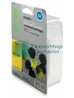 Картридж струйный Cactus CS-C4913 №82 желтый (72 мл) для HP Design Jet 500/800C